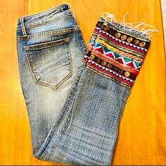 Beautiful Jeans !! Nwot Condition. Embroidered Hem, Hem Jeans, Boot Cut, Pant Jumpsuit, Pants For Women, Pants, Women Shopping, Black, Color