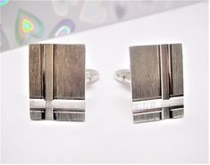 VINTAGE Silver Cufflinks, modernistic stile . STERLING SILVER marked 925 CUFF LINKS rectangle shape length: 3/4 inches, 2 cm A fine gift for life Vintage Rectangular Cufflinks For Gifts, Modernist Rectangular Jewelry For Formal Occasions, Rectangular Polished Finish Cufflinks For Anniversary, Anniversary Rectangular Cufflinks With Polished Finish, Anniversary Rectangular Polished Finish Cufflinks, Rectangular Polished Finish Cufflinks For Gift, Rectangular Cufflinks For Business, Polished Finish Cufflinks For Gifts, Rectangular Polished Finish Cufflinks As Gift