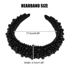 Item Function: 1. This headband can add beauty to your makeup and hair, achieve an elegant temperament, and can match your different dresses. 2. The hair band is made of Fabric, which is durable and can be used for a long time. 3. It's suitable for many occasions and festivals: weddings, parties, birthdays, holiday celebrations, New Year's, Valentine's Day, Christmas, engagement gifts, Mother's Day gifts, and Christmas gifts. 4. Please Note :Please allow 5-10mm differences due to manual measurem Trendy Black Hair Accessories For Summer, Black Headband For Summer, Elegant Black Hair Accessories For Summer, Black Hair Accessories With Matching Headband, Black Matching Headband Hair Accessory, Elegant Black Hair Accessories With Matching Headband, Makeup And Hairstyles, Sponge Headband, Christmas Engagement