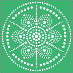 a green background with white dots in the shape of a circular design on top of it