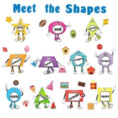 PRICES MAY VARY. · ►Shapes Educational Learning for Kids Decoration：The geometry wall stickers are made up of colorful&cartoon star,triangle,hexagon,rhombus,square, rectangle, round,oval,triangle,polygon,parallelogram,diamond,when your child sees it will be attracted, big help to young children learning to identify shapes and read shape words! . · ►Decoration Scenes: This colorful cartoon shapes wall decal are perfect for school decoration! It’s a great window cling or wall decal. Children’s roo Toddler Classroom Decorations, Nursery Class Decoration, Cartoon Shapes, Classroom Kindergarten, Nursery Door, Preschool Decor, Cartoon Star, Wall Stickers For Kids, School Decoration