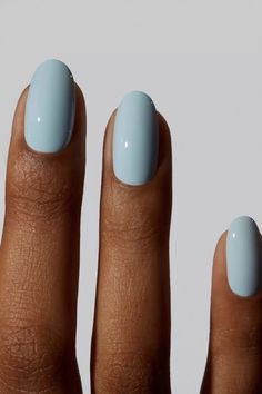 Milk Blue Nails, Light Blue Gel Nails, Milky Blue Nails, Powder Blue Nails, Acrylic Nails Ideas, Oc California, Blue Gel Nails, Baby Blue Nails, Plain Nails