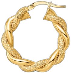 Elegant Textured Yellow Gold Jewelry, Twisted Gold Plated Yellow Gold Hoop Earrings, Twisted 14k Yellow Gold Hoop Earrings, Yellow Gold Jewelry With Interwoven Design, Twisted Hoop Earrings, Jared The Galleria Of Jewelry, Jewelry Diamond, Jewelry Repair, Precious Jewelry