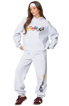 Dropped shoulders frame this weekend-perfect logo hoodie crafted from a soft cotton blend. Attached hood Long sleeves 50% cotton, 50% polyester Machine wash, dry flat Imported Sweat Set Outfits, Matching Sweat Set, Oversized Sweatpants, Matching Sweats, Sweat Sets, Matching Sweatshirts, Hoodie Oversize, Swimwear Dress, Loungewear Shorts