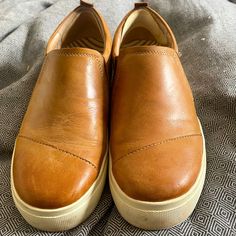 Size 8.5. Only Worn A Few Times In Like-New Condition. Originally $155 And Still Available Online. Caramel Color, Taos, On Sneakers, Colored Leather, Leather Slip Ons, Slip On Sneakers, Tao, Womens Shoes Sneakers, Caramel