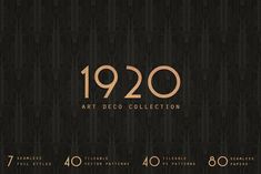 the 1920 art deco collection is shown in gold and black, with numbers on it