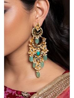 Handmade item Dispatches from a small business in India Materials: Brass, Copper Closure: Push back Description Kundan Earrings, Kundan Chandbali, Kundan Bridal Jewelry, Wedding Earrings, Fashion Earrings, Wedding Jewelry, Indian designer Jewelry Sets Sleek & Elegant Kundan Earring for all Occasions wear Gorgeous Meena Kundan Gold Plated Earrings jewelry Set Care: Avoid contact with Chemicals such as Perfumes or any Sprays. Prevent the Jewelry from the water. Use Butter Paper or Cotton Cloth to store your Jewelry for a longer Product life This Earring is more Beautiful in Real This beautiful Earring is a perfect style statement Jewelry GIFT FOR HER , A perfect Valentine Gifts for Girlfriend / Wife or indulge yourself with these beauties Bollywood Green Bridal Earrings For Reception, Green Bridal Earrings For Reception On Diwali, Green Bridal Earrings For Reception During Diwali, Green Bridal Earrings For Reception At Diwali, Temple Style Chandelier Earrings For Reception, Green Bridal Earrings For Reception And Festivals, Green Fusion Style Earrings For Wedding, Elegant Festive Beaded Earrings For Wedding, Kundan Drop Earrings For Reception