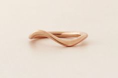 "♥ Wave Wedding Band in 14k solid gold. ♥ This ring designed to be timeless and worn forever. ♥ Great gift for yourself or special someone. ♥ This ring is smooth and fits your everyday with its comfortable fit. ► Can be made in yellow, white or rose gold > Select your preferred material in the listing options. ♥ This ring can be made in a shiny or matte finish - please write me your preference at \"note to seller\" during checkout. ♥ Ring width is approx 3.5 mm at the top and 2.5 mm at the bo Rose Gold Polished Bands For Wedding, Rose Gold Wedding Bands With Polished Finish, Rose Gold Polished Wedding Bands, Rose Gold Wedding Ring With Polished Finish, Gold Wedding Band Unique, Wave Wedding Band, Textured Wedding Band, Wedding Ring Gold, Floral Wedding Ring