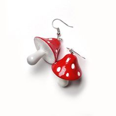 RED SHROOM EARRINGS ACCESSORIES LA SUBLIMATION Georgenotfound Cosplay, Kidcore Accessories, Mushroom Things, Poison Mushroom, Fairy Costume Women, Spy Outfit, Cosplay Idea, Customization Ideas, Phone Customization