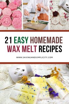 homemade wax melt recipe with text overlay