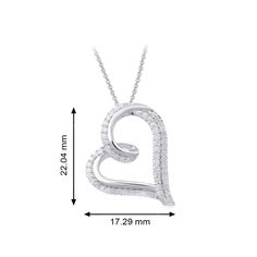 Brand: Jewelili Features: Sterling Silver With 1/2 Cttw Diamond Heart Shape Pendant Necklace L: 22.0 MM, W: 17.3 MM, H: 6.6 MM The perfect gift for Christmas, promise, birthday, graduation, or "just because". Item is shipped in a beautiful gift box Return on any order within 30 days Item Condition: New Binding: Jewelry Diamond White Necklace For Valentine's Day Anniversary, White Heart Pendant Necklace For Formal Occasions, White Diamond Heart Necklace For Anniversary, White Heart Necklace With Diamond Accents For Valentine's Day, White Heart Cut Jewelry For Anniversary Gift, White Heart Cut Jewelry For Anniversary, White Necklace For Valentine's Day, Valentine's Day White Heart Necklace With Diamond Accents, Formal White Double Heart Necklace