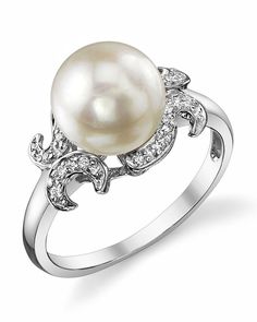 Akoya Pearl & Diamond Crown Jewel Ring. #pearls  #gold #rings #white Luxury Victorian Pearl Ring For Formal Occasions, Luxury White Gold Pearl Ring As Gift, Luxury Akoya Pearl Rings For Women, Luxury Platinum Pearl Ring, Classic White Gold Pearl Ring With Diamond Accents, Classic White Gold Akoya Pearl Ring, Classic Pearl White Diamond Ring For Formal Occasions, Formal White Diamond Ring With Pearl Drop, Classic Diamond Pearl Ring In Pearl White