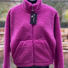 Nike Sportswear Swoosh Sherpa Jacket (S) Cu6639-564 Purple Sherpa Jacket, Nike Sportswear, Purple Color, Color Purple, Nike Women, Trendy Fashion, Jackets For Women, Jackets & Coats, Nike