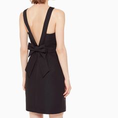 New Without Tags Kate Spade Black Bow Back Faille Dress Take A Bow: This Desirable, Black Dress Features A Cut-Out Back, Finished With An Oversized Bow, For A Look That's Glamorous Whether You're Coming Or Going! 100% Polyester, Lined. Fit And Flare Styling. Black. Style #Njmu9099 Dry Clean Only Imported Inside Brand Label/Logo Strike Marked To Prevent Store Returns Super Short Skirts, Perfect Little Black Dress, Kate Spade Dresses, Bow Back, Black Bow, Fashion Wear, Clothes Gift, Designer Outfits Woman, Kate Spade New York