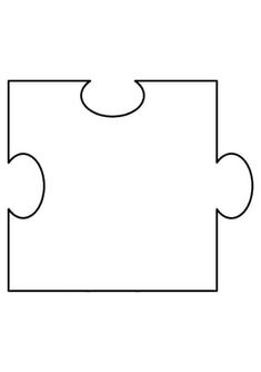 a puzzle piece with missing pieces on the top and one missing, in black and white