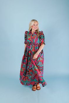 Get ready to steal the show in the Karlie Jewel Maxi Dress! This stunning dress features playful ruffles and a colorful, eye-catching design. Perfect for any special occasion, this dress will make you stand out and feel like a true gem. (Just don't blame us when all eyes are on you!) Vibrant Multicolor Print Dress For Garden Party, Multicolor Ruffled Dresses For Garden Party, Multicolor Print Midi Party Dress, Vibrant Multicolor Print Maxi Dress For Party, Multicolor Print Midi Dress For Party, Chic Multicolor Ruffled Dress, Multicolor Midi Dress With Vibrant Print For Garden Party, Multicolor Vibrant Print Midi Dress For Garden Party, Party Dresses In Multicolor Abstract Print