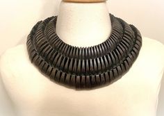 Stunning & Rare Gerda Lynggaard-Monies Carved Ebony Wood Massive Necklace Very good condition, Toggle clasp, signed hangtag  It measure 14" long, Bib height 3" We combine shipping Pictures are part of the description, please look at all the pictures and if you have any question feel to ask!  Make sure you check out my other vintage items! Monies Jewelry, Antique Jewelry Necklace, Ebony Wood, Couture Jewelry, Bib Necklace, Toggle Clasp, Vintage Watches, Antique Jewelry, Vintage Antiques