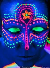 UV paint Neon Clown, Black Light Makeup, Clown Face Paint, Black Light Tattoo, Uv Makeup