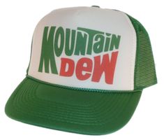 Mountain Dew Trucker Hat Mesh Hat Vintage Snapback Hat Green Vintage style trucker hat This is a mesh trucker hat with an adjustable snapback that fits most people 100% Polyester Front 100% Nylon Mesh Back 5-Panel cap Seamless Foam Front Panel with Lining 8 Rows Stitching on Visor Matching Fabric Under visor Adjustable Plastic Snap Y2k Trucker Hat, Beer Hat, Mtn Dew, Pabst Blue Ribbon Beer, Custom Made Hats, Vintage Snapback, Under The Dome, Cute Caps, Vintage Trucker Hats