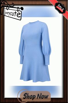 Light Blue Knit Slim Fit Long Sleeve Sweater Dress Light Blue Knit, Sweater Dresses, Sweater Dress Women, Long Sleeve Sweater Dress, Sweater Sleeves, Women Dresses, Sleeve Sweater, Long Sleeve Sweater, Sweater Dress