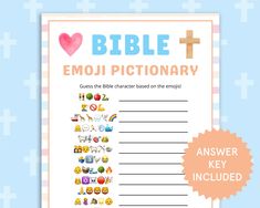 a printable bible and emoj dictionary for kids