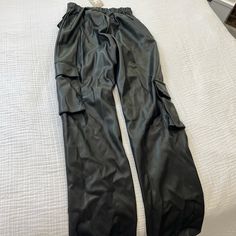 Tags Still On! Perfect Condition, Super Loose And Comfortable Black Leather Cargo Pants, Calvin Klein Sweatpants, Leather Cargo Pants, Cargo Pants Color, Cotton Overalls, Wide Leg Lounge Pants, Lululemon Joggers, Drawstring Waist Pants, Lounge Pants Womens