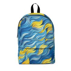 The backpack is 11.81"x18.11x5.12" (30cm X 46cm X 13cm) Made of 15.5 oz. Soft Nylon .: Lightweight and waterproof .: Adjustable shoulder straps Blue School Bag With Zipper Closure, Blue Backpack With Zipper For Daily Use, Blue Backpack For Daily Use With Zipper Closure, Blue Backpack With Zipper Closure For Daily Use, Blue Backpack, School Bag, Blue Yellow, Shoulder Straps, Zipper Pocket