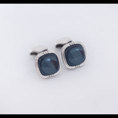 Tacori 925 Silver Cabochon Sky Blue Topaz Over Hematite Cuff Links In Amazing Condition, Wear Consistent With Time In Handling. Like New Unused See Images Please Elegant Formal Clip-on Cufflinks, Designer Silver Cufflinks With Polished Finish, Luxury Silver Cufflinks For Business, Silver Designer Cufflinks For Business, Luxury Sterling Silver Cufflinks, Luxury Sterling Silver Business Jewelry, Luxury Sterling Silver Jewelry For Business, Luxury Silver Cufflinks For Formal Wear, Elegant White Gold Cufflinks For Business