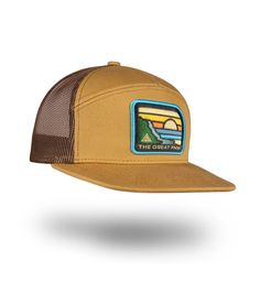 Breakthrough Hat – The Great PNW Outdoor Trucker Baseball Cap With Letter Patch, Trucker Baseball Cap With Letter Patch For Outdoor, Summer Trucker Snapback Hat With Six-panel Design, Summer Trucker Snapback Hat Six-panel, Retro Trucker Hat With Flat Bill For Outdoor, Retro Flat Bill Trucker Hat For Outdoor, Brown Trucker Hat For Camping, Trucker Baseball Cap With Patches For Outdoor, Trucker Style Baseball Cap With Patches For Outdoor