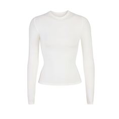 Skims Cotton Jersey Long Sleeve Shirt In Marble, Size Small Available. Brand New With Tags Jersey Long Sleeve, Basic Shirts, Basic Outfits, Dream Clothes, Xl Dress, White Long Sleeve, White Top, Sleeve Cotton, Tankini