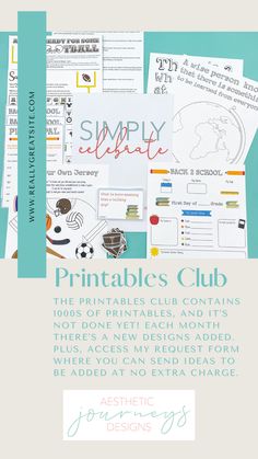 the printables club has been designed to help students learn how to use their own font