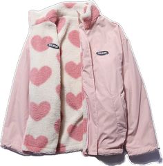 Love Vibes Coat - Kawaii Side Coats Aesthetic, Gyaru Clothes, Cargo Pants Women Baggy, Y2k Gyaru, Pink Winter Coat, Kawaii Heart, Baggy Hoodie, Fuzzy Coat, Fitted Cardigan