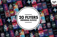 the logo for 20 flyers is surrounded by many different types of posters