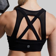 With thick straps for added support and a breathable mesh back, our X-Factor Sports Bra gives you the confidence to take on any workout in functional style. We consider this bra medium to medium-high support, perfect for lifting days or light cardio sessions. This bra can double as a bathing suit top! Black Sports Bra With Built-in Padding For Gym, Mesh Sports Bra With Built-in Padding For Gym, Mesh Sports Bra With Built-in Padding For Workout, Supportive Sports Bra With Built-in Padding For Light Sports, Functional Gym Bra With Built-in Padding, Black Stretch Bra With Built-in Padding, Black Cross Back Activewear With Built-in Padding, Nylon Sports Bra With Built-in Padding And Cross Back, Supportive Sports Bra With Built-in Padding For Gym