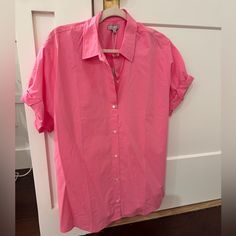 Brand New With Tags, Style: Jojo Color: Hot Pink Size: Medium Cheap Oversized Pink Blouse, Cheap Pink Shirt For Daywear, Pink Button Up Shirt, Button Up Shirt, Button Up Shirts, Hot Pink, Button Up, Womens Tops, Size Medium