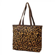 "Clinch Leather and Hairon Bag For animalistic souls who embrace challenges. A big commodious bag designed with leopard Hairon leather along with dark brown tan leather with an ample number of pockets. Materials Hairon & Leather Item Width 18\" Item Depth 4\" Item Height 13.5\" Handle12\" PLEASE NOTE: Each of these bags is truly an original! Much of the materials are recycled from used tarps and tents. These tarps have literally traveled the world and carry the scars and bruises of use. Thou Leopard Print Large Capacity Shoulder Bag For Travel, Large Capacity Leopard Print Shoulder Bag For Travel, Leopard Print Tote Travel Bag, Leopard Print Travel Tote Bag, Rectangular Leopard Print Bags For Daily Use, Leopard Print Large Capacity Travel Bag, Leopard Print Travel Bag With Large Capacity, Large Capacity Leopard Print Travel Bag, Daily Use Leopard Print Shoulder Bag