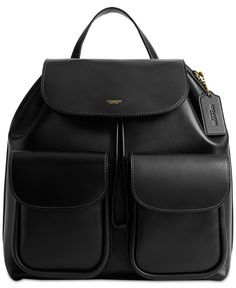 in stock Classic Black Backpack With Detachable Strap, Classic Black Leather Backpack For On-the-go, Classic Backpack With Detachable Strap, Classic Black Leather Backpack, Classic Backpack With Flap, Classic Black Leather Backpack For Travel, Classic Black Backpack, Classic Coach Travel Backpack, Classic Coach Backpack