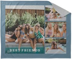 the best friends photo collage is displayed on a blanket