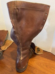 Vintage Brown Leather Lace Up Boots From Burk & Co Of Nashville TN Mid-1900s, 7D | eBay Vintage Goodyear Welted Boots With Almond Toe, Vintage Closed Toe Boots With Goodyear Welt, Vintage Goodyear Welted Cap Toe Boots, Vintage Plain Toe Boots With Leather Lining, Vintage Leather Riding Boots, Vintage Leather Cap Toe Boots, Vintage Boots With Leather Footbed And Plain Toe, Vintage Almond Toe Boots With Leather Lining, Antique Leather Sole Boots With Round Toe