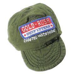 Gold Rush - Boys Baseball Cap, Olive, Twill, Quilted Visor, Adjustable Leather Strap Closure, Logo'd Patch, Size Small = 18 months-2T Medium = 3T-5T Large = 6-8, 100% Cotton, #21160 Size: M.  Color: Green.  Gender: male.  Age Group: kids. Gold Rush, Scarf Hat, Buy Gold, Hat Designs, Cloth Bags, Headpiece, Rush, Baseball Cap, Leather Straps