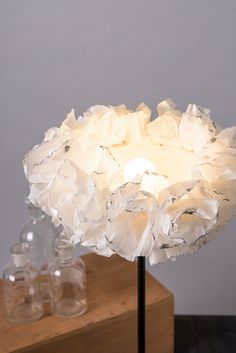 a lamp that is sitting on top of a table