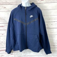 Nike Nsw Tech Jacket Womens 2x Blue Fleece Windrunner Full-Zip Hoodie Athleisure. Condition Is New With Tags. Condition Is New With Tags. Please See Pictures For More Details And Measurements Sporty Sweatshirt With Drawstring Hood For Outdoor, Nike Sports Hoodie For Sports Season, Sporty Hooded Jacket With Zipper For Winter, Sporty Winter Hooded Jacket With Zipper, Hooded Sweatshirt With Pockets For Sports, Long Sleeve Activewear With Zipper For Streetwear, Long Sleeve Activewear With Zipper Closure For Streetwear, Blue Hooded Jacket With Zipper For Outdoor, Outdoor Blue Hooded Jacket With Zipper Closure