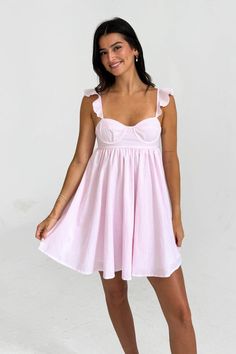 Dresses & Rompers High School Dresses, Bra Clasp, Pink Sundress, Homecoming Outfits, School Dress, Preppy Dresses, School Dresses, Dress Inspo, Little Outfits