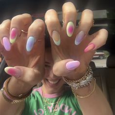 Aura Nail Designs, Summer Aura, Aura Nail, Aura Nails, Wow Nails, Blue Acrylic Nails, Edgy Nails, Colorful Nails, Summery Nails