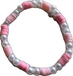 Pink 8mm Beads Jewelry For Beach, Adjustable Pink Pearl Bracelet With Spacer Beads, Pink Beaded Round Pearl Bracelet, Pink Pearl Jewelry With 8mm Beads, Pink Pearl Bracelet With Colorful Beads, Pink Adjustable Pearl Stretch Bracelet, Adjustable Pink Pearl Stretch Bracelet, Pink Pearl Beaded Bracelets With Colorful Beads, Handmade Pink Pearl Bracelet