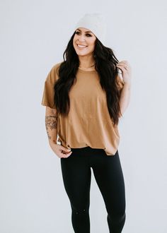 $32 | Shop Lily & Lottie now! Oversized Comfy Tops In Solid Colors, Comfy Oversized Solid Color Tops, Effortless Oversized T-shirt For Layering, Comfortable Everyday Tops With Soft Texture, Everyday Super Soft Crew Neck Tops, Super Soft Crew Neck Tops For Everyday, Relaxed Cotton Top With Soft Texture, Comfy Oversized Everyday Tops, Comfy Oversized Tops For Everyday