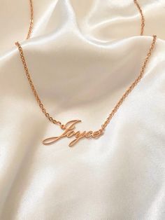 A unique, personalised necklace that is 316L stainless steel, tarnish free and so stylish! A perfect gift for the one you love. Ideal for a Christmas Gift, Wedding Gift, Bridesmaids Gift, Birthday, Valentine's Day, Anniversary Gifts, and any other special events. Chain length: 40cm + 5cm with the adjustable extension chain. This necklace fits children and adults. ✨ How to order: 1. Chose your desired font 2. Choose your necklace's finish 3. Enter your desired name in the personalised box provide Customized Rose Gold Name Necklace For Her, Personalized Rose Gold Stainless Steel Necklaces, Personalized Rose Gold Stainless Steel Name Necklace, Custom Name Rose Gold Necklace As Gift For Her, Rose Gold Stainless Steel Name Necklace For Mother's Day, Personalized Rose Gold Name Necklace, Rose Gold Name Necklace In Stainless Steel, Elegant Stainless Steel Name Necklace For Personalized Gift, Elegant Stainless Steel Name Necklace As Personalized Gift