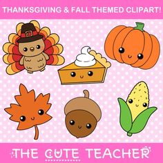 thanksgiving and fall themed clipart for the cute teacher's office or classroom room