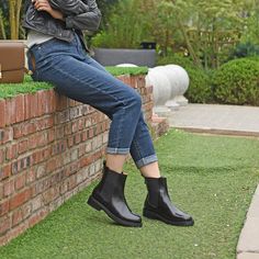 Designer Handmade Leather Chelsea Boots Back Zip Ankle Boots in Black Black Rugged Ankle Chelsea Boots, Black Chelsea Boots With Padded Ankle, Rugged Black Chelsea Ankle Boots, Black Chelsea Boots With Leather Sole And Medium Width, Black Chelsea Boots With Zipper Closure, Leather Chelsea Boots, Rubber Heels, Black 7, Side Panels