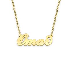 Omar name necklace Gold Custom Necklace, Personalized Gifts For Her 
								Add something extra special to your jewelry box with Name Necklace Official engravable necklaces.
								The Omar's 14k gold name necklace is best gifts for Omar. Name Necklace Official provides affordable engravable jewelry that won't 
								break the bank. In addition, these pieces make for very thoughtful and appreciated gifts for friends and family. 
								And whether valentine's day gifts, mother's day gifts, christmas gifts, wedding gifts, graduation gifts, birthday gifts,
								 NAME NECKLACE are all the best gift choice store. Engravable Jewelry, Name Necklace Gold, Gold Name Necklace, Personalized Gifts For Her, Engraved Jewelry, Gifts Birthday, Engraved Necklace, Necklace Personalized, Gifts Wedding